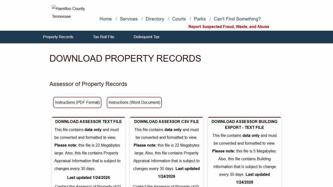 Download Records, Hamilton County Government