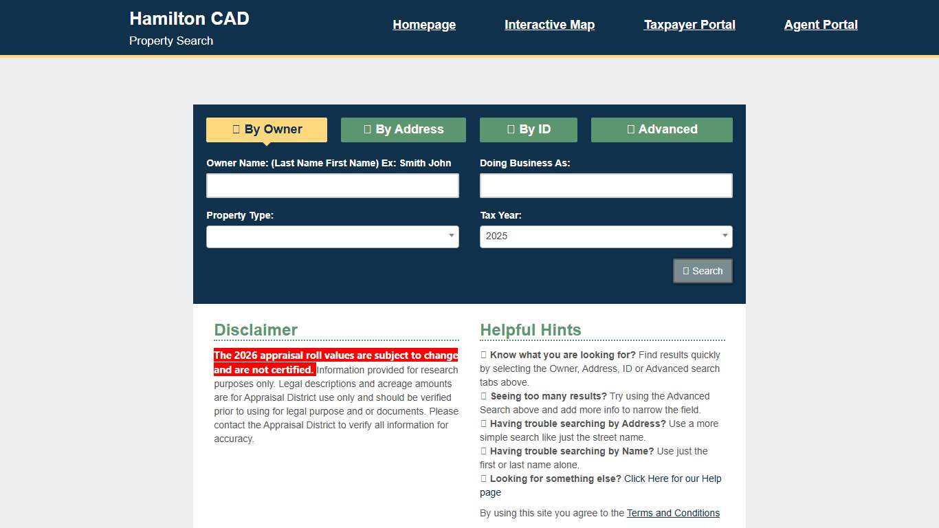 Hamilton CAD Property Search