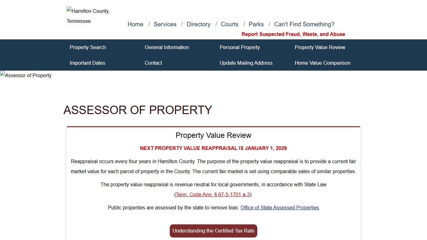 Marty Haynes, Assessor of Property, Hamilton County Government