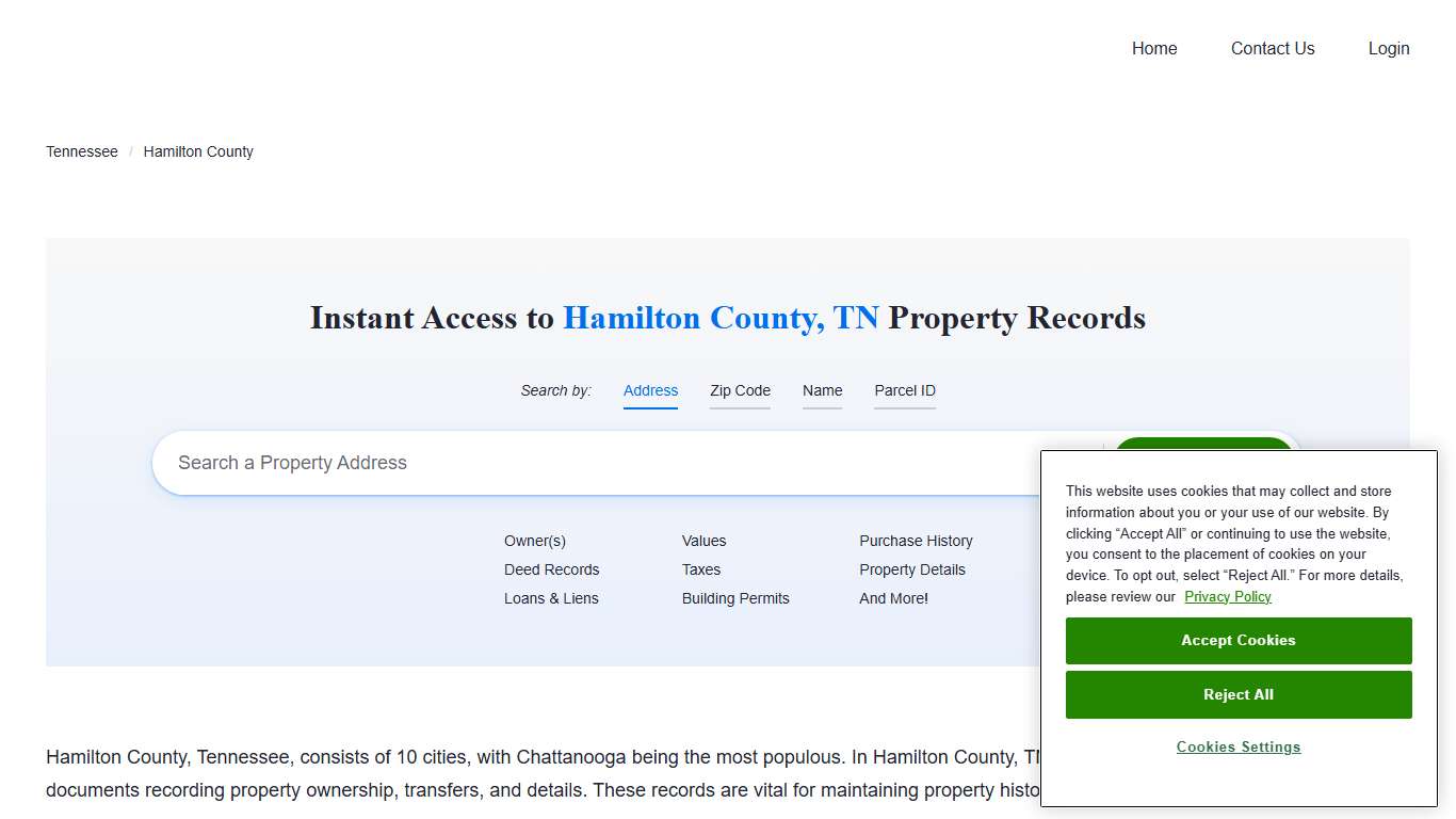 Hamilton County, TN Property Records Owners, Deeds, Permits